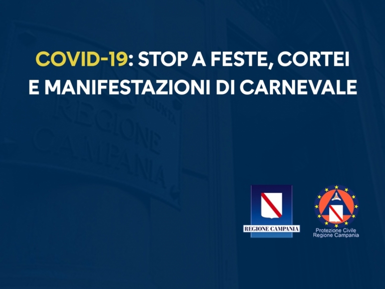 COVID-19, ORDINANZA n.5/2021: STOP A FESTE, CORTEI E MANIFESTAZIONI CARNEVALE
