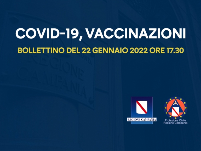 COVID-19, BOLLETTINO VACCINAZIONI DEL 22 GENNAIO 2022 (ORE 17.30)