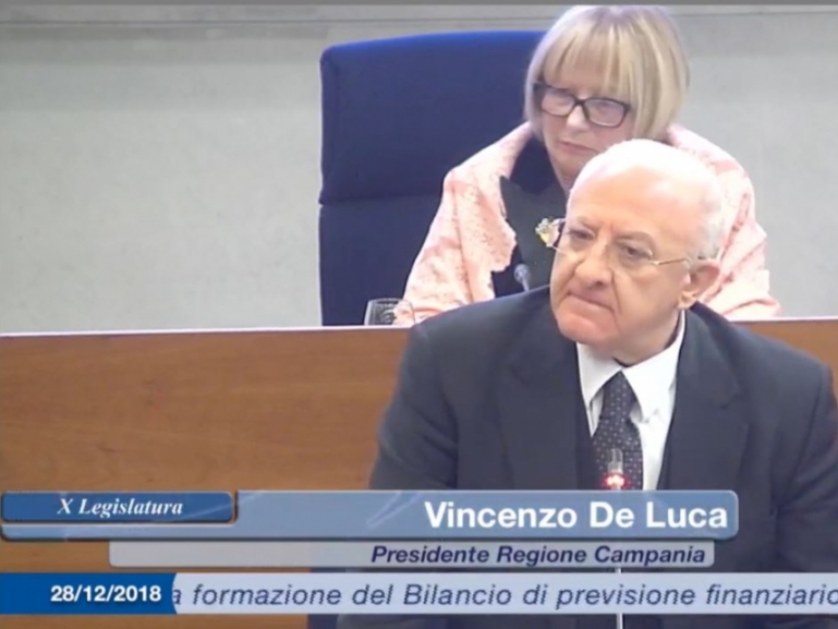 Approvato il Bilancio Regionale di previsione 2019-21 e la Legge di Stabilità 2019. De Luca: priorità agli investimenti, al lavoro e difesa del Sud