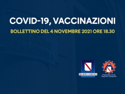 COVID-19, BOLLETTINO VACCINAZIONI DEL 4 NOVEMBRE 2021 (ORE 18.30)