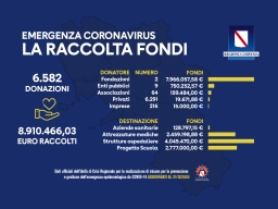 COVID-19, RACCOLTA FONDI: RESOCONTO AGGIORNATO DELLE DONAZIONI