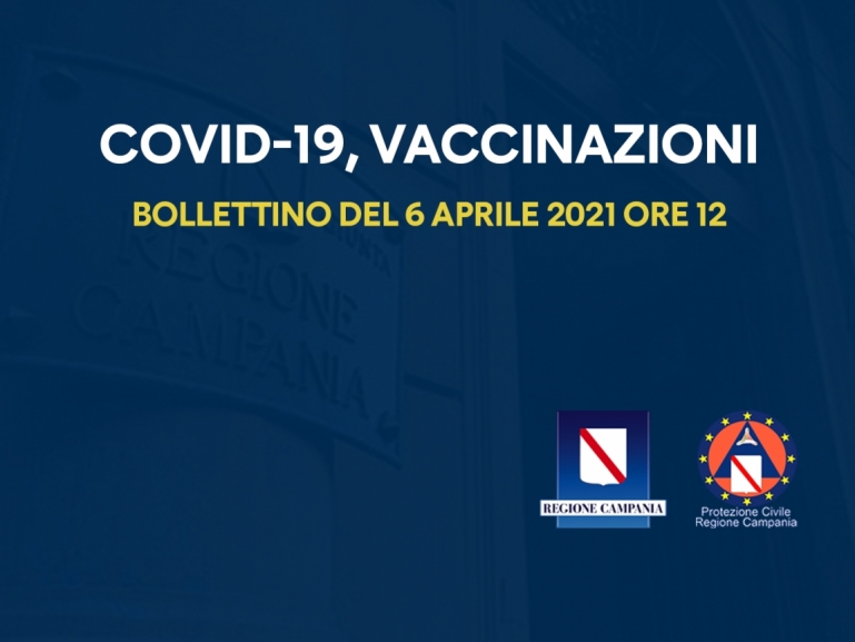 COVID-19, BOLLETTINO VACCINAZIONI DEL 6 APRILE 2021 (ORE 12)