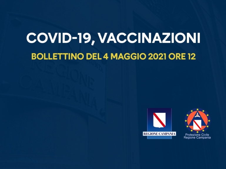 COVID-19, BOLLETTINO VACCINAZIONI DEL 4 MAGGIO 2021 (ORE 12)