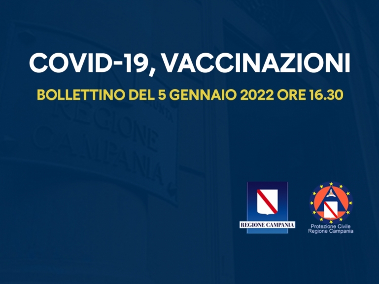 COVID-19, BOLLETTINO VACCINAZIONI DEL 5 GENNAIO 2022 (ORE 16.30)