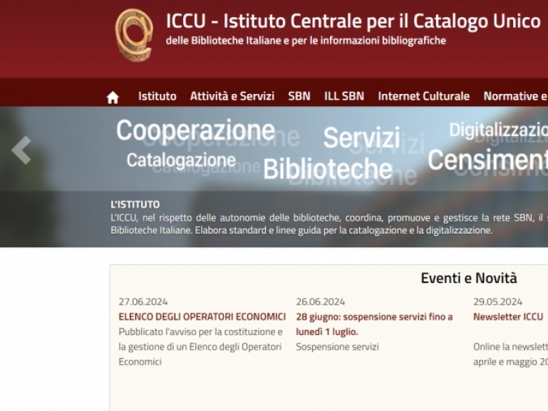 Corsi di formazione e aggiornamento professionale per bibliotecari esperti organizzati dall'ICCU