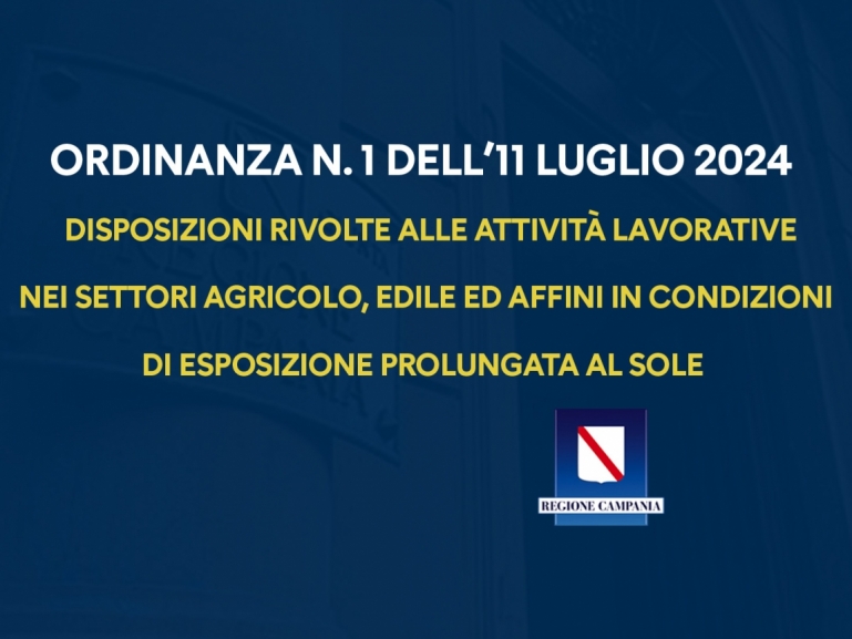 Emergenza caldo, Ordinanza n. 1/2024 rivolta alle attività lavorative nei settori agricolo, edile ed affini in condizioni di esposizione prolungata al sole