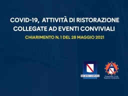 COVID-19, CHIARIMENTO n.1/2021: ATTIVITÀ DI RISTORAZIONE COLLEGATE AD EVENTI CONVIVIALI