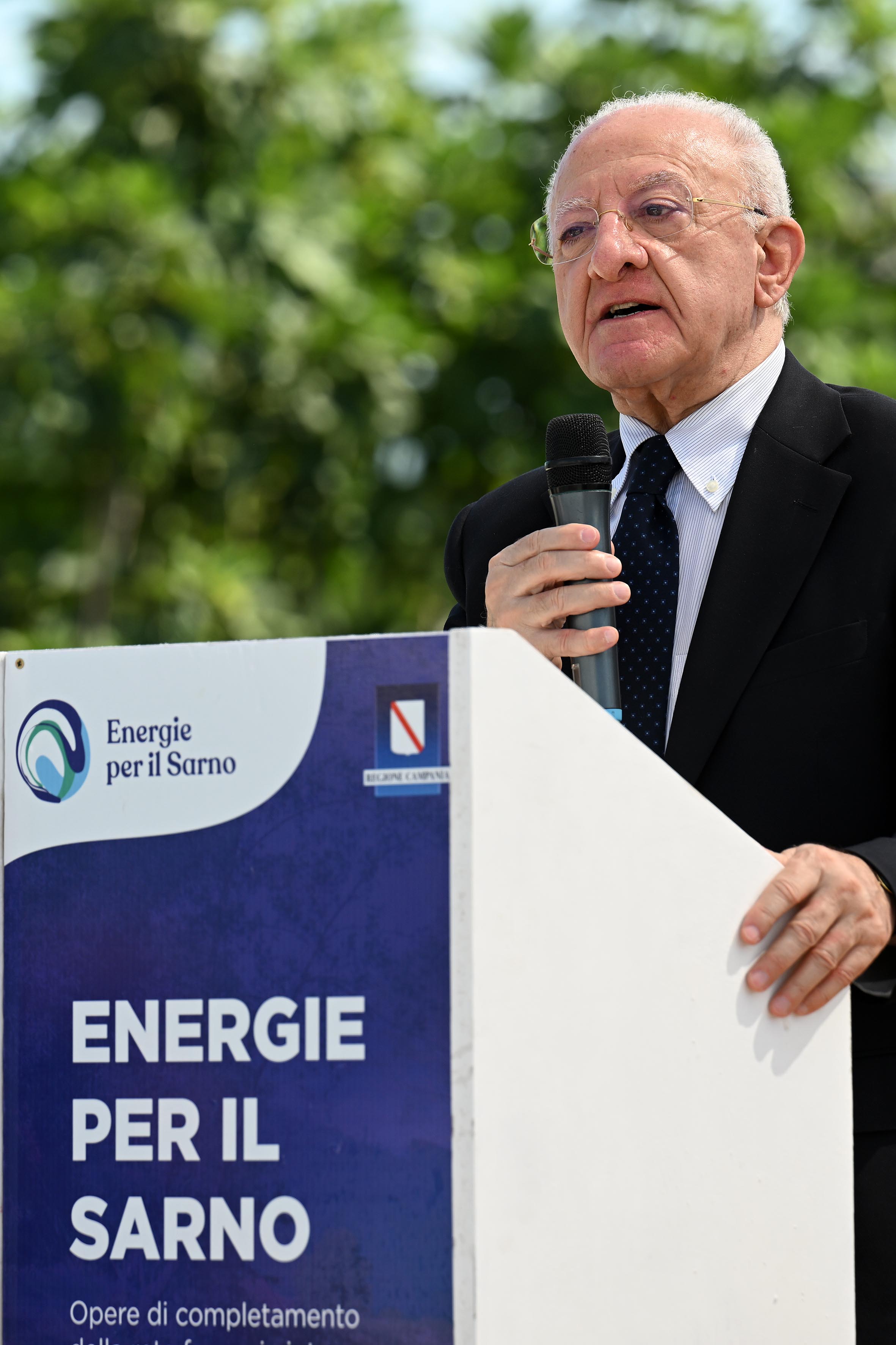 De Luca alla presentazione delle opere di completamento dell'impianto fognario di scafati